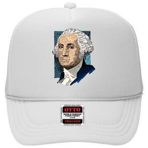 George Washington Portrait High Crown Mesh Back Trucker Hat