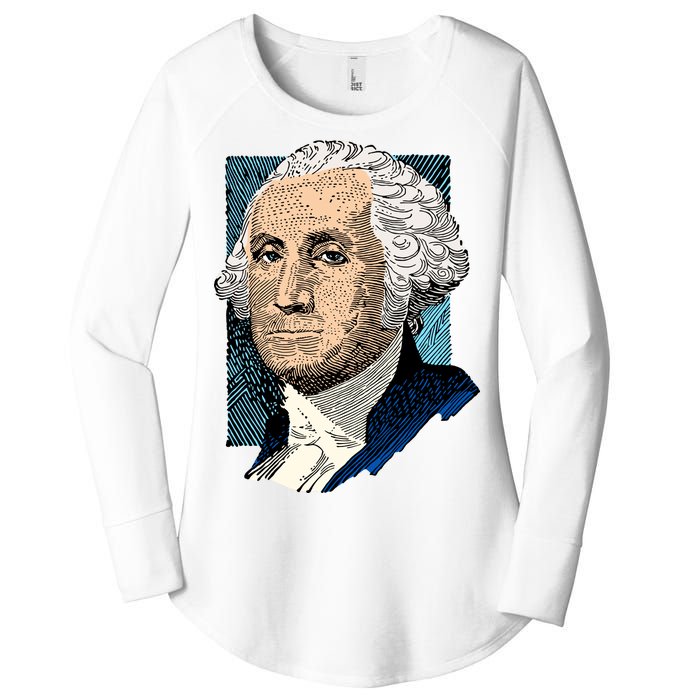 George Washington Portrait Women's Perfect Tri Tunic Long Sleeve Shirt