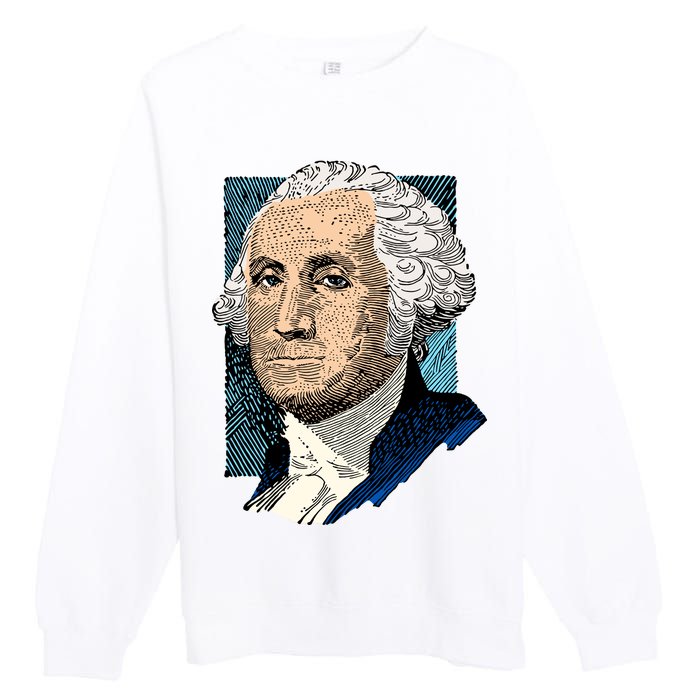 George Washington Portrait Premium Crewneck Sweatshirt