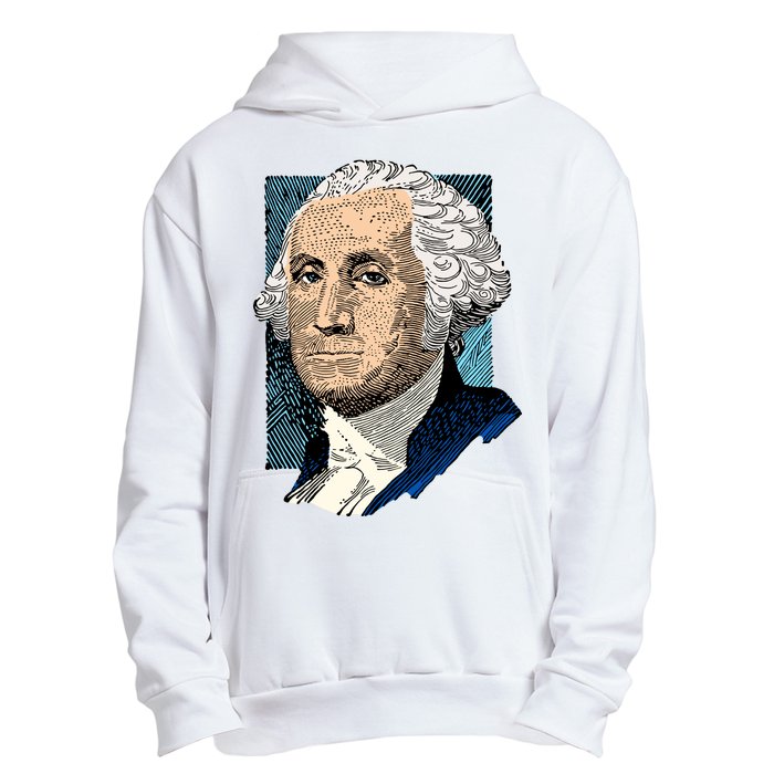 George Washington Portrait Urban Pullover Hoodie