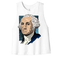 George Washington Portrait Women's Racerback Cropped Tank