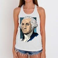 George Washington Portrait Women's Knotted Racerback Tank