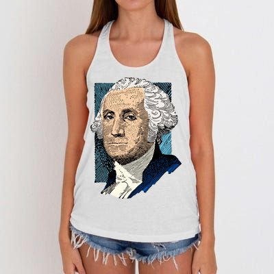 George Washington Portrait Women's Knotted Racerback Tank