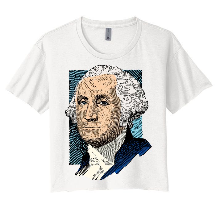 George Washington Portrait Women's Crop Top Tee