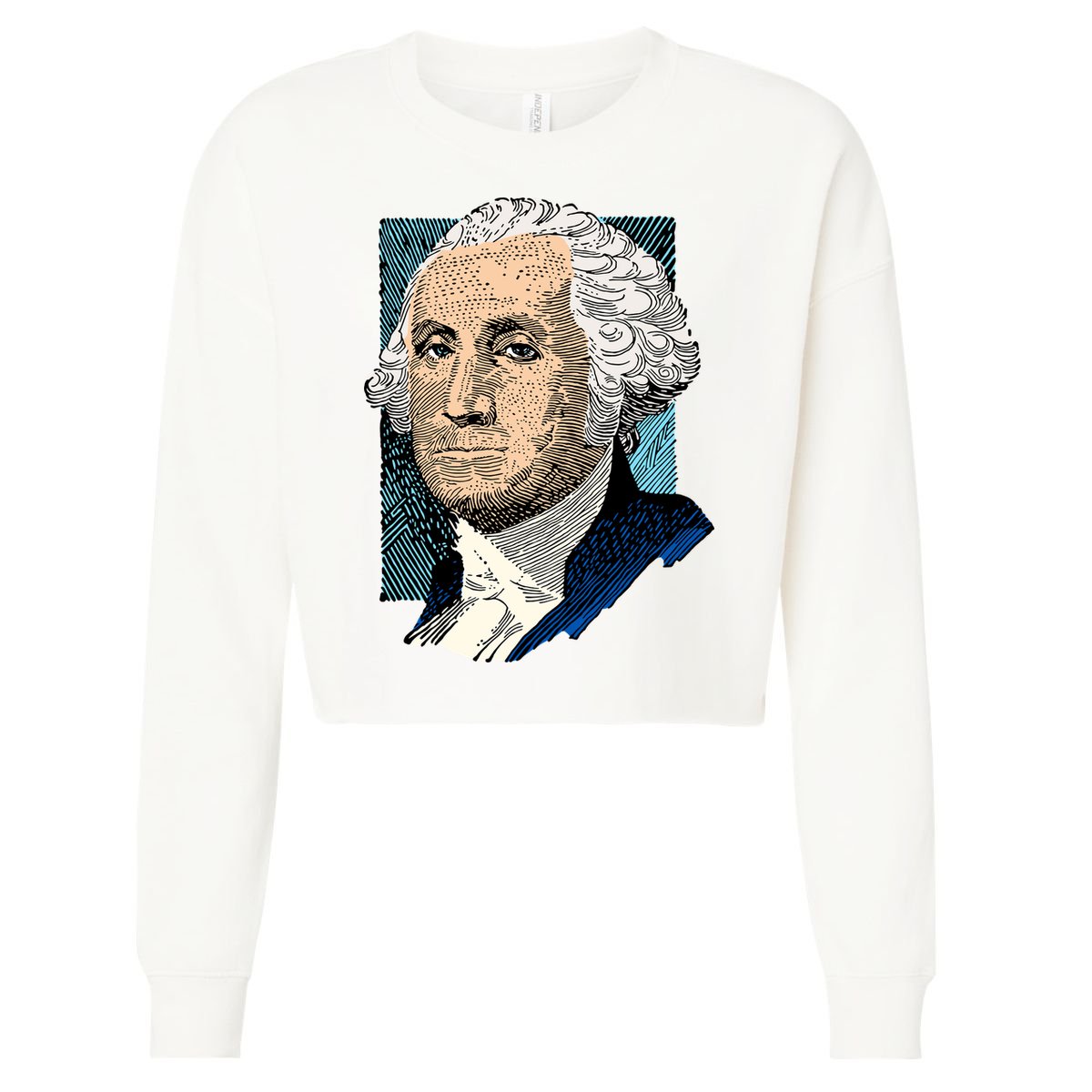 George Washington Portrait Cropped Pullover Crew