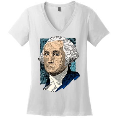 George Washington Portrait Women's V-Neck T-Shirt