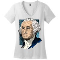 George Washington Portrait Women's V-Neck T-Shirt