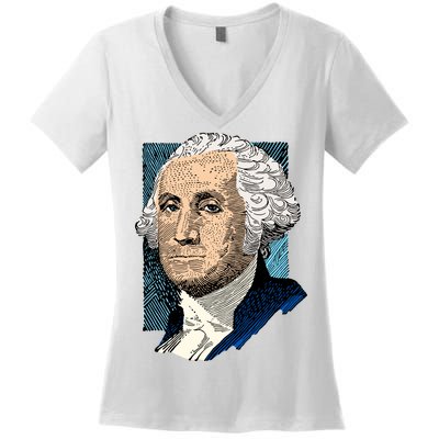 George Washington Portrait Women's V-Neck T-Shirt