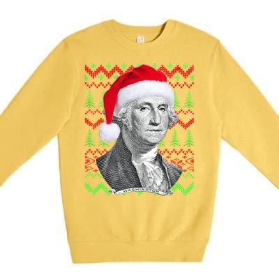 George Washington Ugly Christmas Sweater Premium Crewneck Sweatshirt