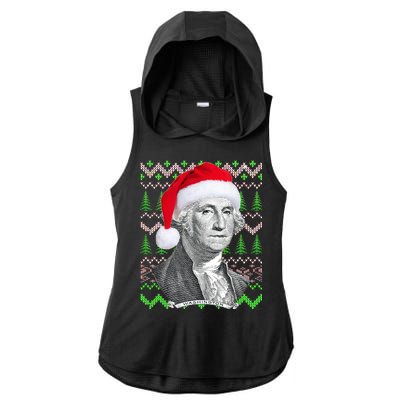 George Washington Ugly Christmas Sweater Ladies PosiCharge Tri-Blend Wicking Draft Hoodie Tank