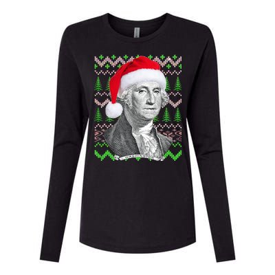 George Washington Ugly Christmas Sweater Womens Cotton Relaxed Long Sleeve T-Shirt