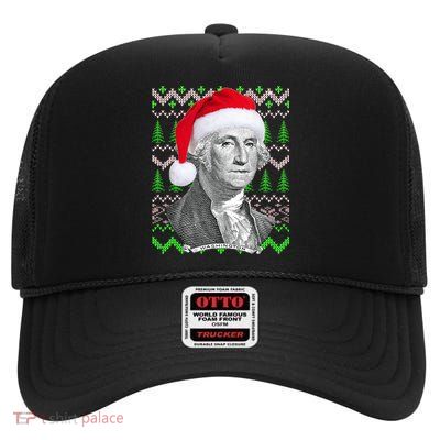 George Washington Ugly Christmas Sweater High Crown Mesh Back Trucker Hat
