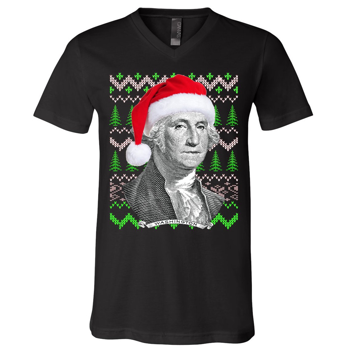 George Washington Ugly Christmas Sweater V-Neck T-Shirt
