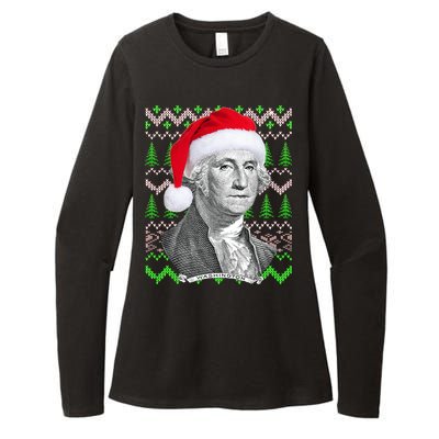 George Washington Ugly Christmas Sweater Womens CVC Long Sleeve Shirt