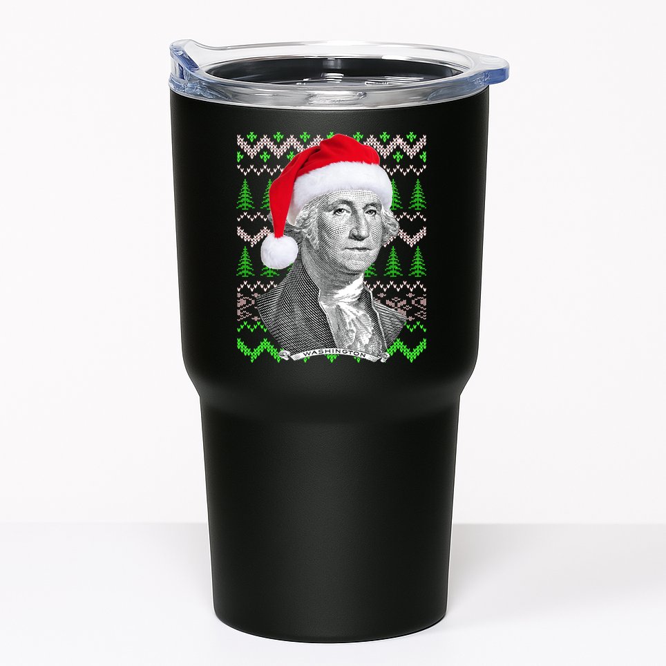 George Washington Ugly Christmas Sweater Tumbler
