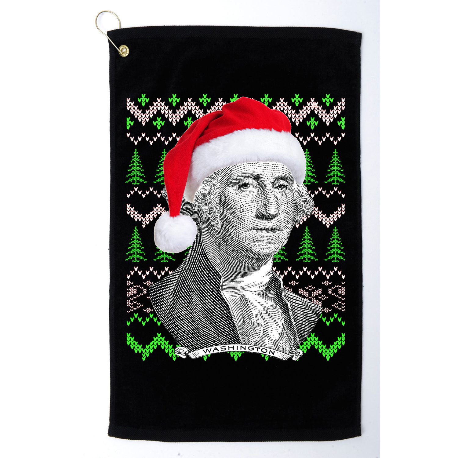 George Washington Ugly Christmas Sweater Golf Towel