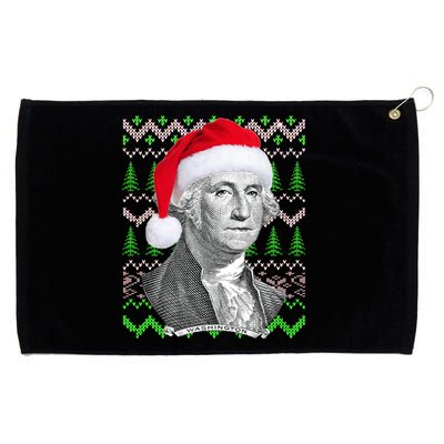 George Washington Ugly Christmas Sweater Grommeted Golf Towel