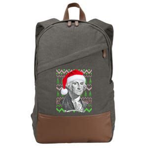 George Washington Ugly Christmas Sweater Cotton Canvas Backpack