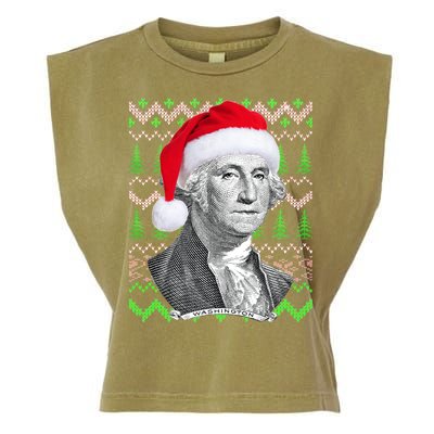 George Washington Ugly Christmas Sweater Garment-Dyed Women's Muscle Tee