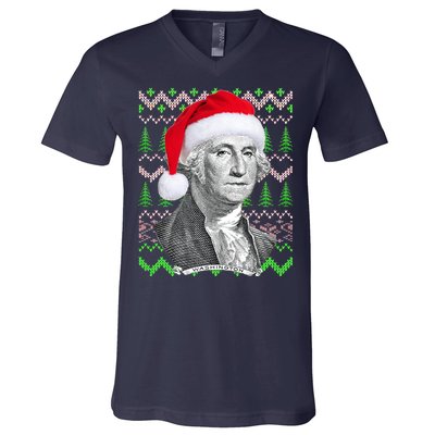 George Washington Ugly Christmas Sweater V-Neck T-Shirt