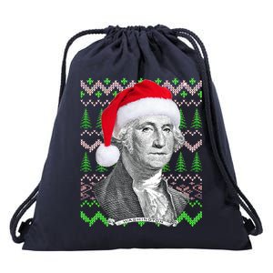 George Washington Ugly Christmas Sweater Drawstring Bag