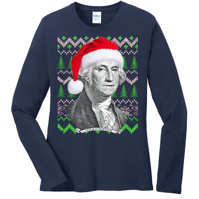 George Washington Ugly Christmas Sweater Ladies Long Sleeve Shirt