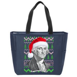 George Washington Ugly Christmas Sweater Zip Tote Bag