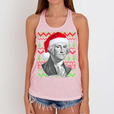 George Washington Ugly Christmas Sweater Women's Knotted Racerback Tank