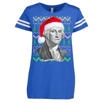 George Washington Ugly Christmas Sweater Enza Ladies Jersey Football T-Shirt