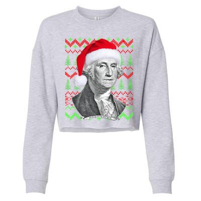 George Washington Ugly Christmas Sweater Cropped Pullover Crew