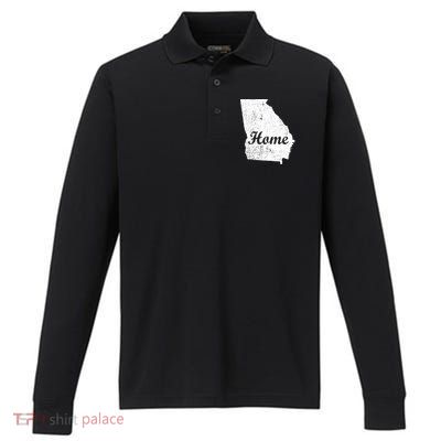 Georgia Home State Performance Long Sleeve Polo