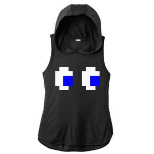 Ghost Eyes Pixel Arcade Video Game 8bit Matching Costume Ladies PosiCharge Tri-Blend Wicking Draft Hoodie Tank