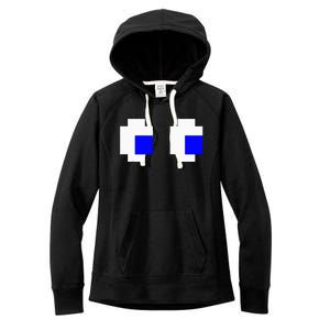 Ghost Eyes Pixel Arcade Video Game 8bit Matching Costume Women's Fleece Hoodie