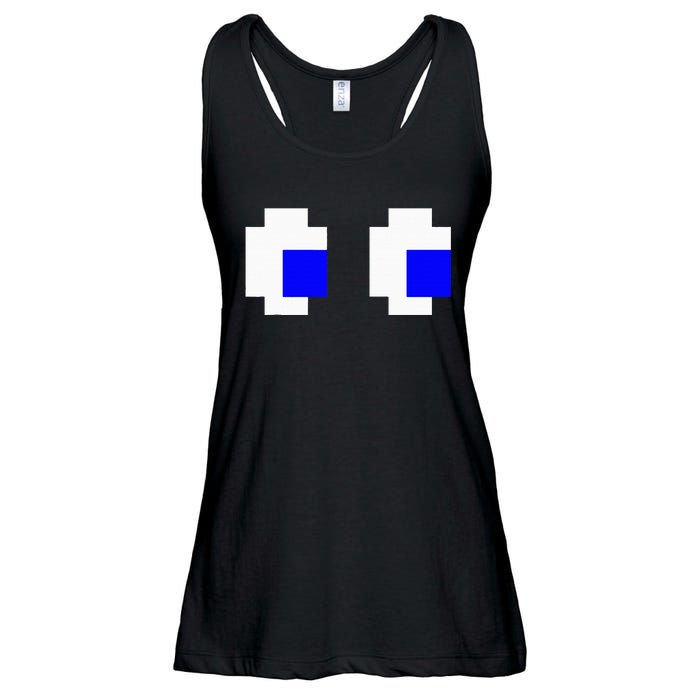 Ghost Eyes Pixel Arcade Video Game 8bit Matching Costume Ladies Essential Flowy Tank