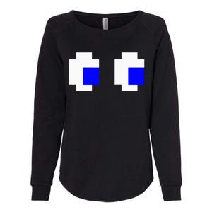 Ghost Eyes Pixel Arcade Video Game 8bit Matching Costume Womens California Wash Sweatshirt