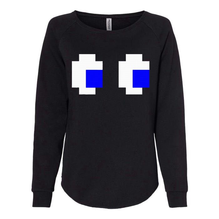 Ghost Eyes Pixel Arcade Video Game 8bit Matching Costume Womens California Wash Sweatshirt