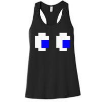 Ghost Eyes Pixel Arcade Video Game 8bit Matching Costume Women's Racerback Tank