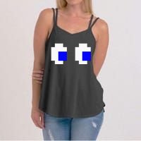 Ghost Eyes Pixel Arcade Video Game 8bit Matching Costume Women's Strappy Tank