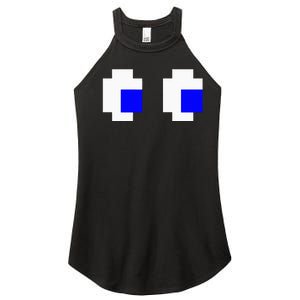 Ghost Eyes Pixel Arcade Video Game 8bit Matching Costume Women's Perfect Tri Rocker Tank