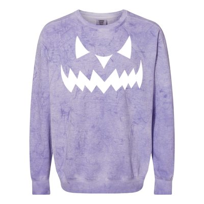 Grinning Evil Pumpkin Face Gift Colorblast Crewneck Sweatshirt