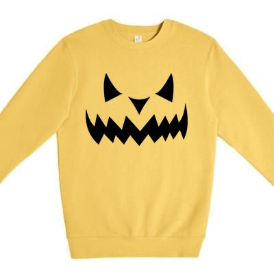 Grinning Evil Pumpkin Face Gift Premium Crewneck Sweatshirt