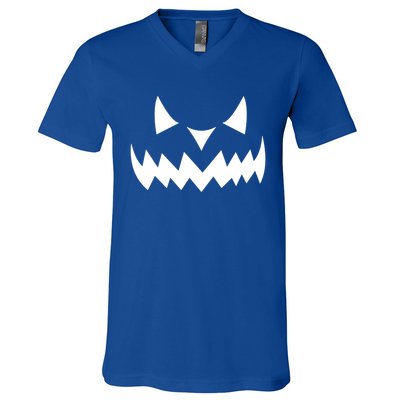 Grinning Evil Pumpkin Face Gift V-Neck T-Shirt