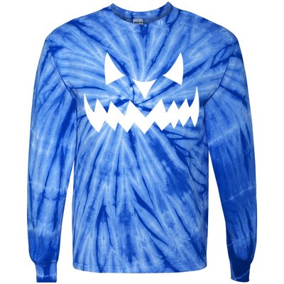 Grinning Evil Pumpkin Face Gift Tie-Dye Long Sleeve Shirt