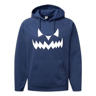 Grinning Evil Pumpkin Face Gift Performance Fleece Hoodie