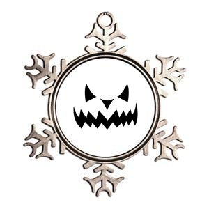 Grinning Evil Pumpkin Face Gift Metallic Star Ornament