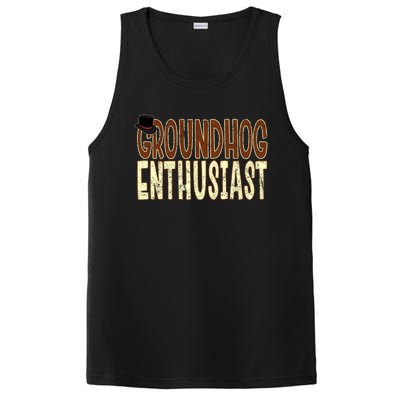 Groundhog Enthusiast Quote With Top Hat For Groundhog Love Cool Gift PosiCharge Competitor Tank