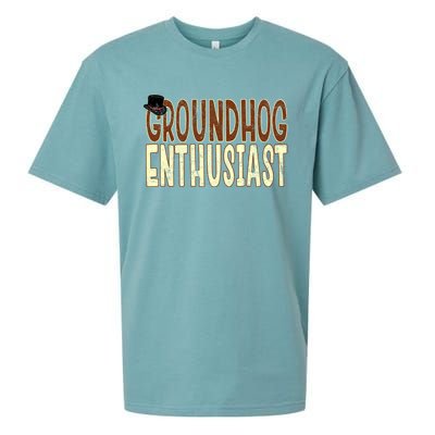 Groundhog Enthusiast Quote With Top Hat For Groundhog Love Cool Gift Sueded Cloud Jersey T-Shirt