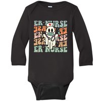 Groovy Emergency Room Nurse Funny Halloween Costume ER Nurse Baby Long Sleeve Bodysuit