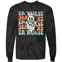 Groovy Emergency Room Nurse Funny Halloween Costume ER Nurse Tie-Dye Long Sleeve Shirt