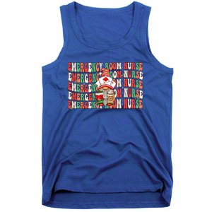 Groovy Emergency Room Nurse Christmas Gnome Er Nurse Cool Gift Tank Top